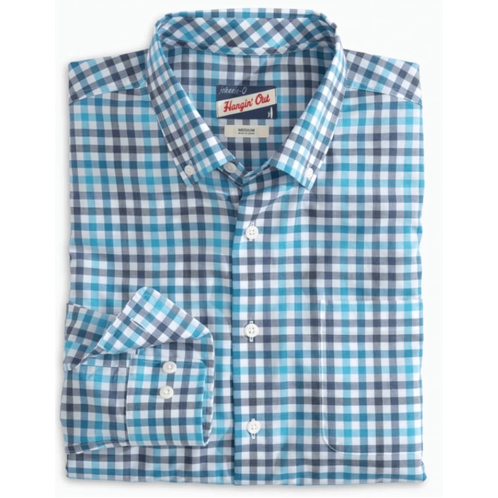 Johnnie-O, Men's Caiden Hangin' Out Long-Sleeve Shirt (Blue)