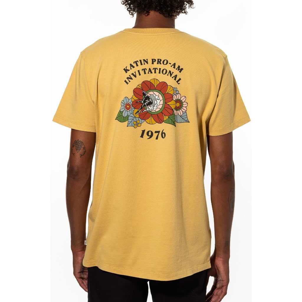 Katin, Men's Flower Power Tee Shirt (Mustard Yellow)
