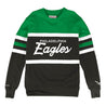Mitchell & Ness Men's Sweaters Large / Green Mitchell & Ness, Men's Eagles Head Coach Crew Sweater (Green)