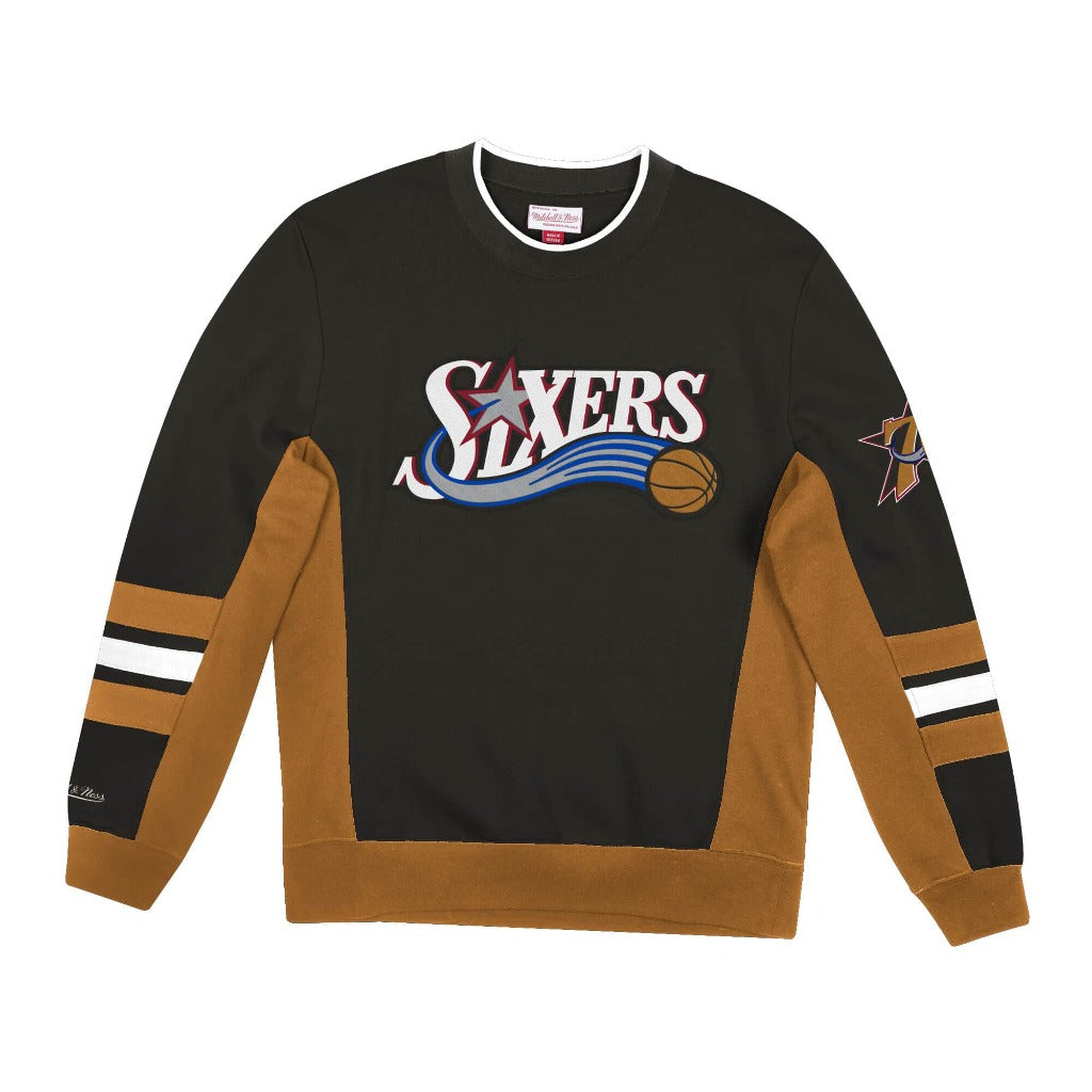 Mitchell & Ness Men's Sweaters Mitchell & Ness, 76ers Home Town Champs Crew Sweater (Black)