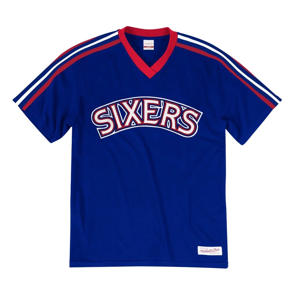 Mitchell and Ness 76ers V Neck Tee