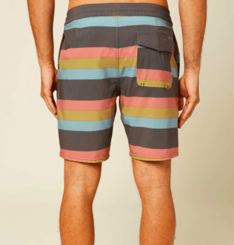 O'Neill Men's Bathing Suit O'Neill, Men's Faux Sho Cruzer Boardshorts (Grey Striped)