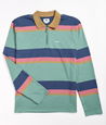 OBEY Men's Polo Shirts Large / Mint Green Stripe Obey, Men's Structured Long Sleeve Polo (Mint Stripe)