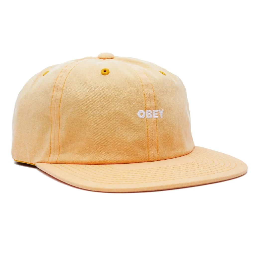 Obey, Pigment 6 Panel Strapback Hat (Guava Orange)