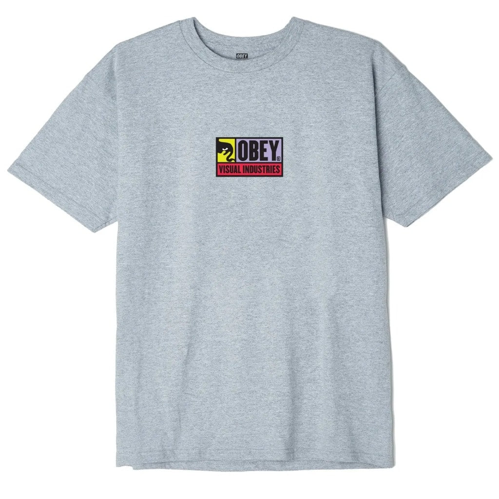 Obey, Men's Visual Industries Tee Shirt (Grey)