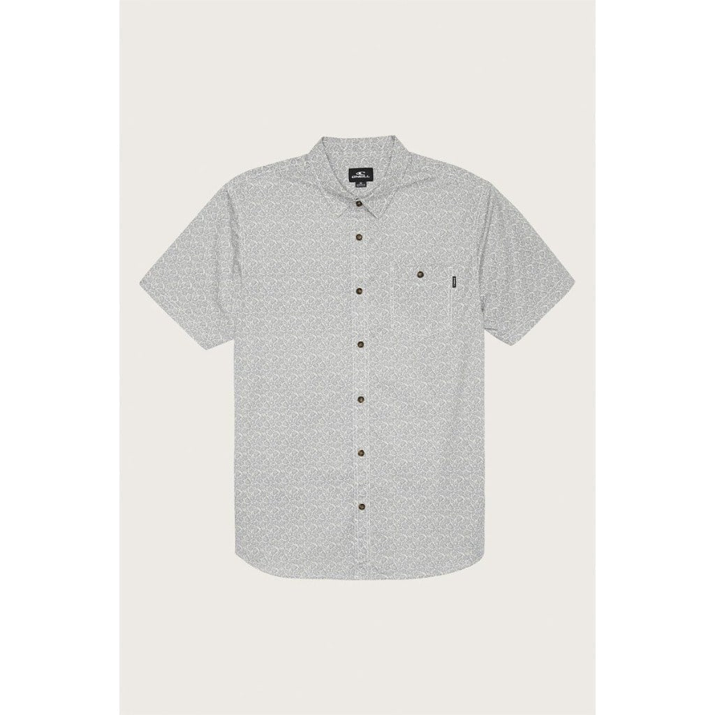 O'Neill Men's Short Sleeve Button-Down Shirt O'Neill, Men's Tame Shirt (Fog Grey)