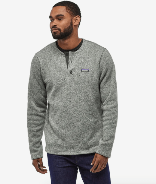 Patagonia Men's Sweaters Patagonia, Men's Better Sweater Henley (Stonewash Grey)