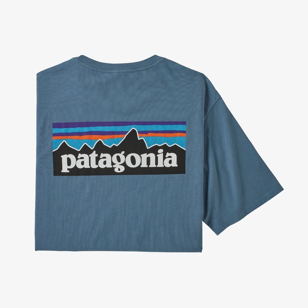 Patagonia, Men's P-6 Organic Cotton Tee Shirt (Pigeon Blue)
