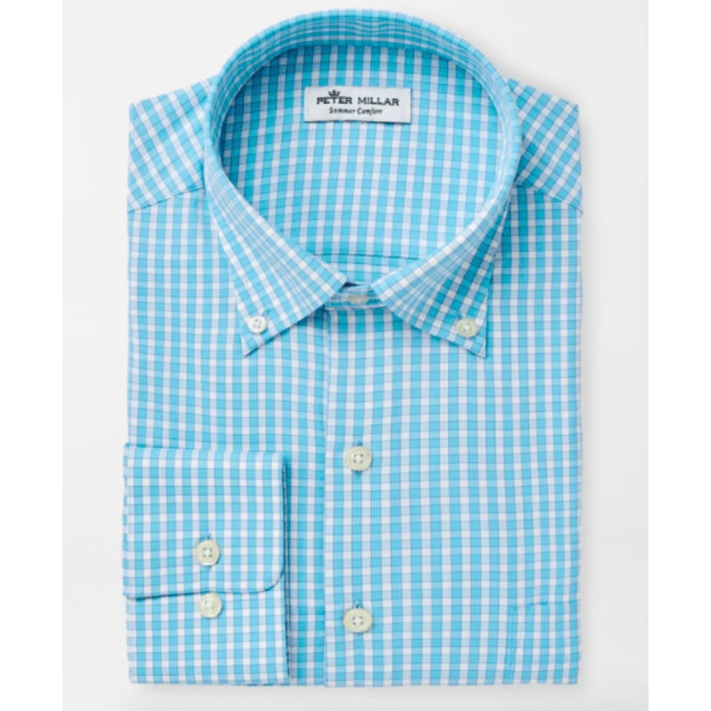  Blue Lapis Peter Millar, Humphrey Gingham Sport Shirt (Multiple Colors)