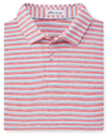 Peter Millar Men's Polo Shirts Medium / Ginger Red Peter Millar, Men's Natural Touch Striped Polo (Multiple Colors)