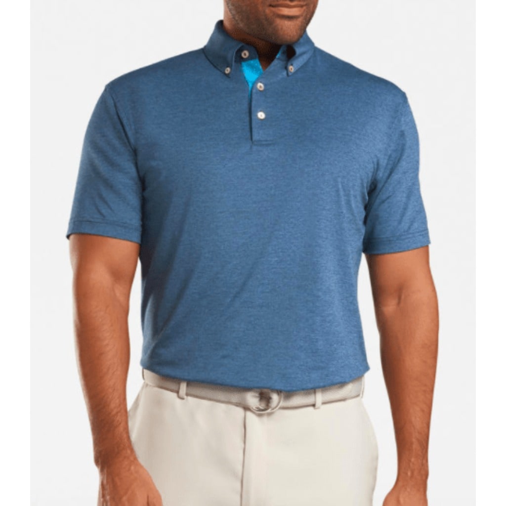 Navy melange polo shirt