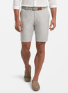Peter Millar Men's Shorts 33 / Gale Grey Peter Millar, Men's Puppytooth Linen Cotton Shorts (Light Grey)