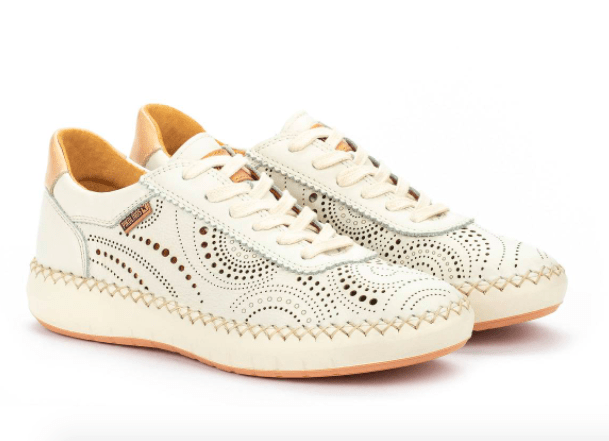 Pikolinos Women's Shoes 37 / Nata White Pikolinos, Women's Mesina Sneakers (Cream White)