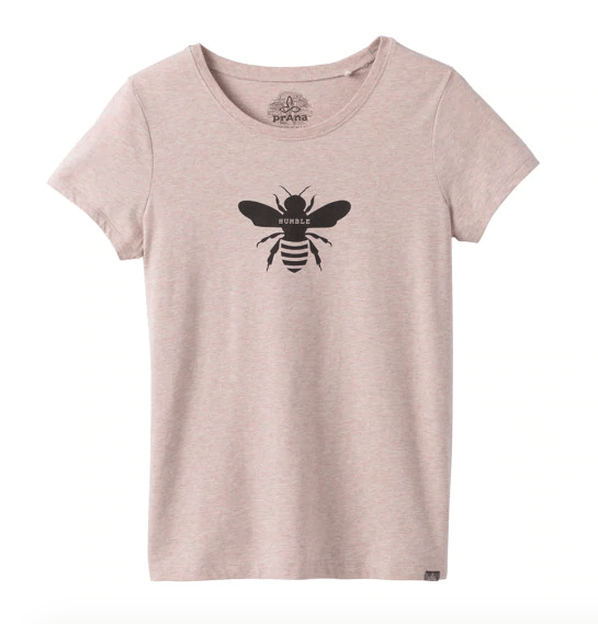  Sand Pink Prana, Women's Bumble Bee Graphic Tee (Multiple Colors)