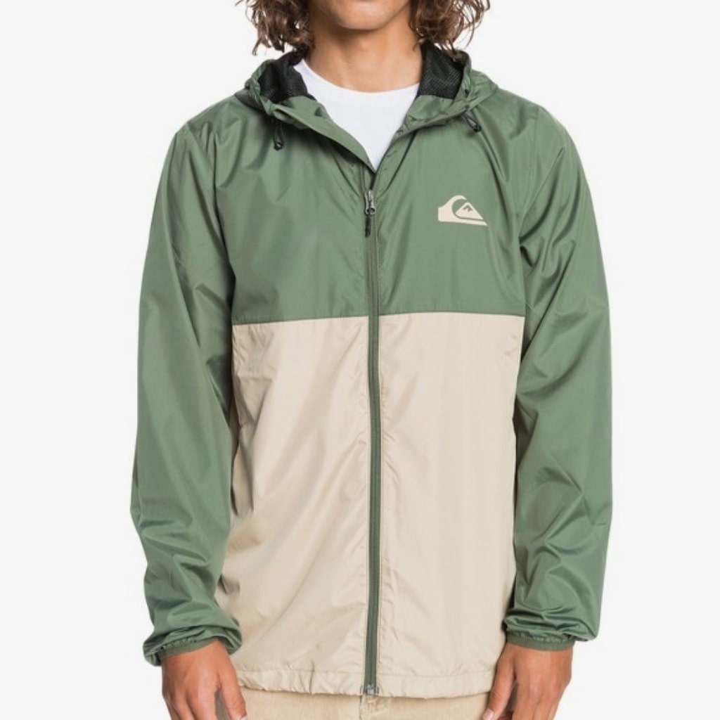 Quicksilver, Men's Everyday Windbreaker Jacket (Thyme Green/Beige)