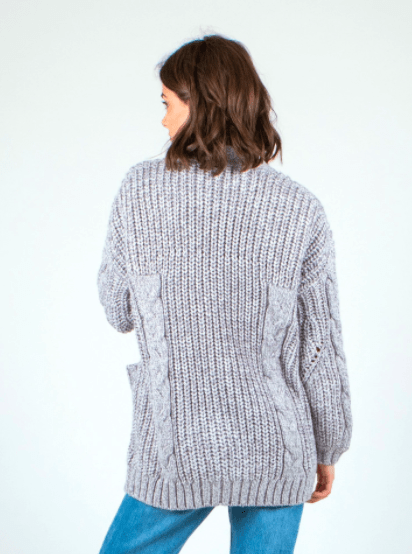 Rusty Women's Sweaters Folktale Chunky Knit Cardigan (Light Grey)