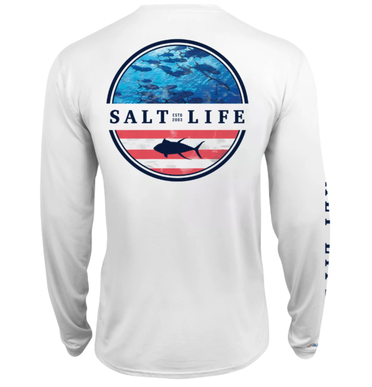  White Salt Life, Men's Respect Performance Long-Sleeve Pocket T-Shirt (White)