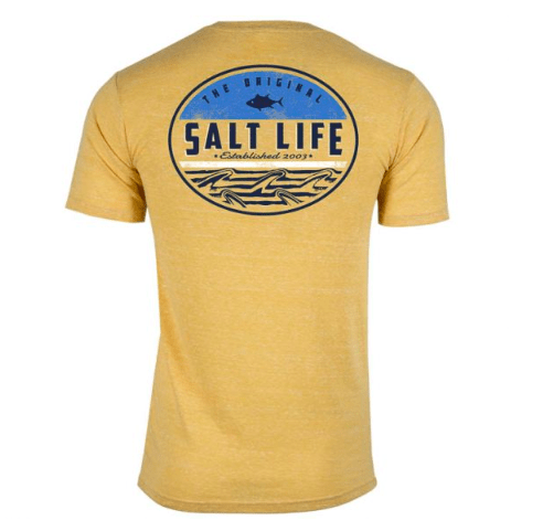  Sunny Yellow Salt Life, Men's Finz Badge Tee (Yellow)