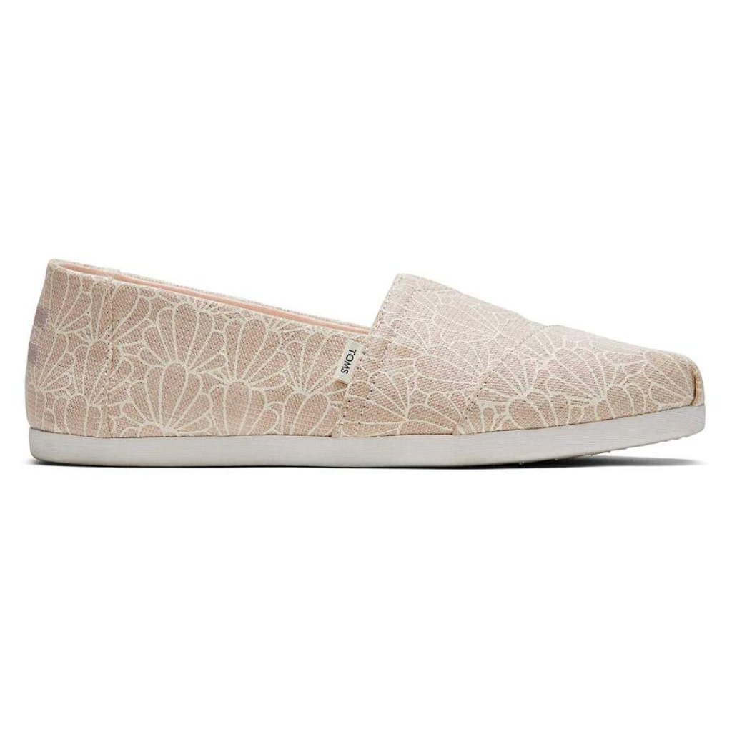 TOMs, Women's Seashell Print Alpargata Slip On (Peony)