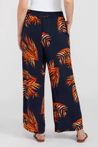 Tribal Women's Pants Tribal, Women's Wide Leg Challis Pant (Navy & Orange)