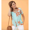 Tribal Women's Tops Tribal, Tropical Knit Top With Tie (Mint)