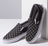 Vans Men's Shoes Women's 11.5 / M's 10 / Pewter & Charcoal Vans, Unisex Pewter Checker Slip-On (Black and Grey)