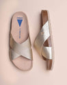 Verbenas Women's Shoes 35 / gold Verbenas, Women's Sabrina Leather Slide (Gold)