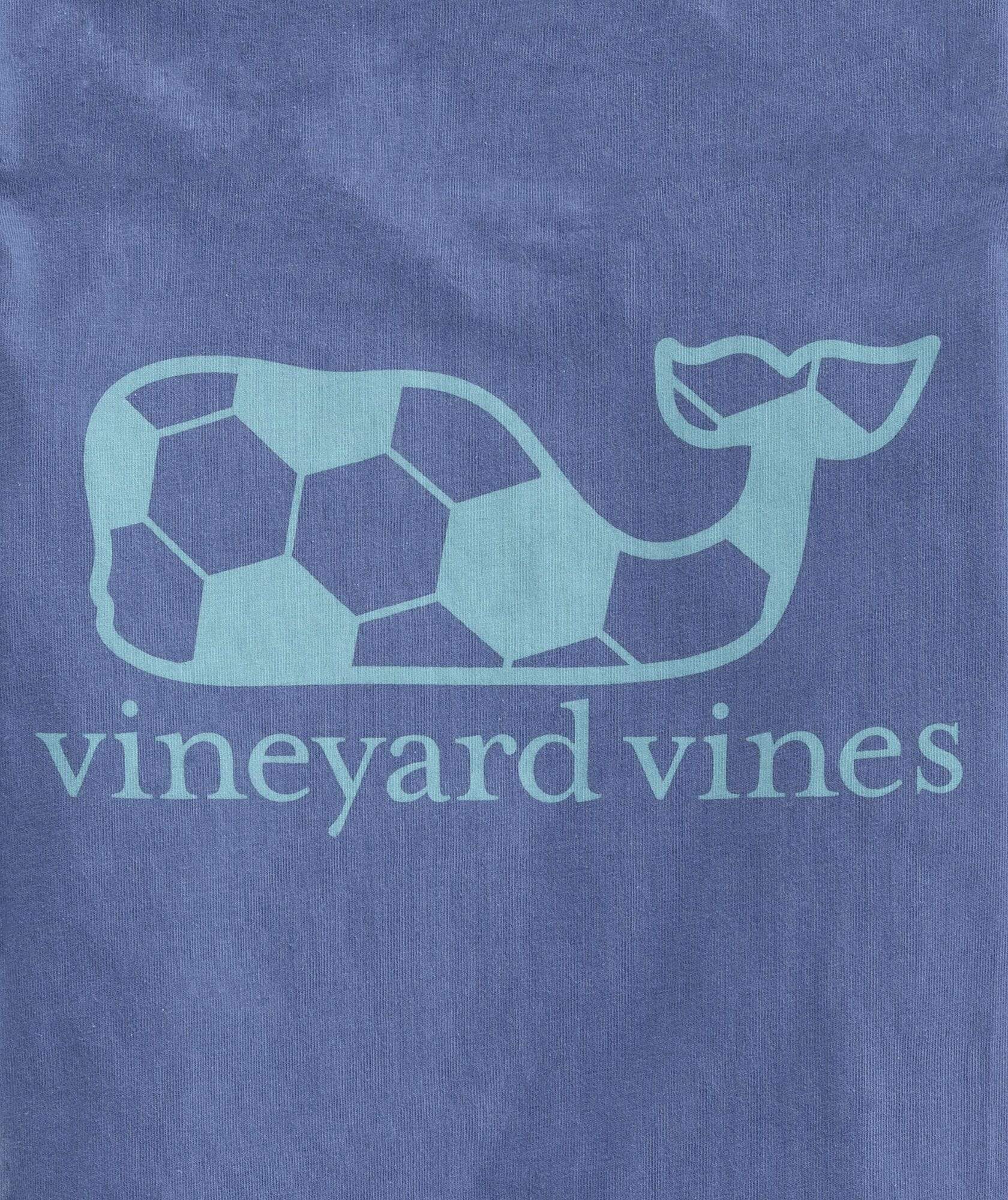 Vineyard Vines Boy's Tees Vineyard Vines, Boys' Soccer Ball Whale Short-Sleeve Pocket Tee (Blue)