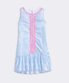 Vineyard Vines Girls dresses Vineyard Vines, Girls' Sunbleached Stripe Embroidered Dress (Blue and Pink)