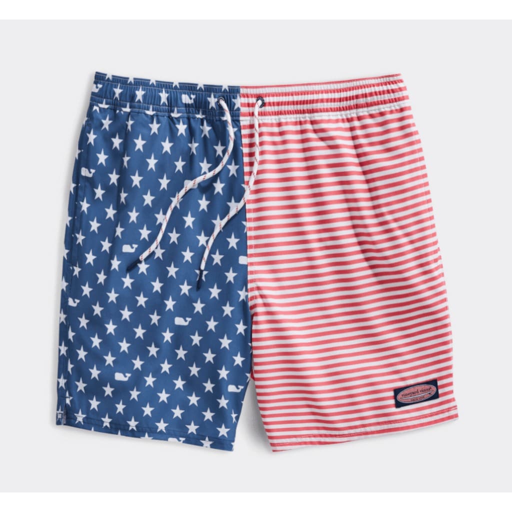  USA Blue Vineyard Vines, Men's American Flag Chappy Volley (Red, White, and Blue)