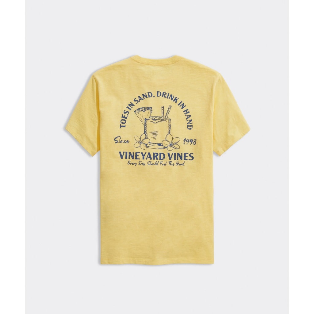 Vineyard Vines, Men's Toes in Sand Slub Tee (Lemonade Yellow)