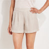 Vineyard Vines, Women's Luxe Pull-On Shorts  (Gray): High-Waist - Elastic at Back - Front Pleats - Fully Lined